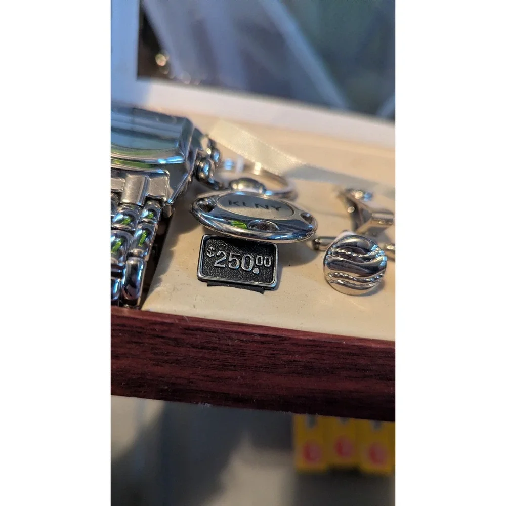 KLNY Ambassador Watch Keychain Cufflinks Tie Clip‎ Set Mens